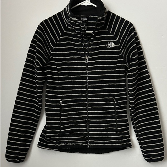 The North Face Jackets & Blazers - The North Face Women's Black and White Striped Fleece Full Zip Jacket Small P